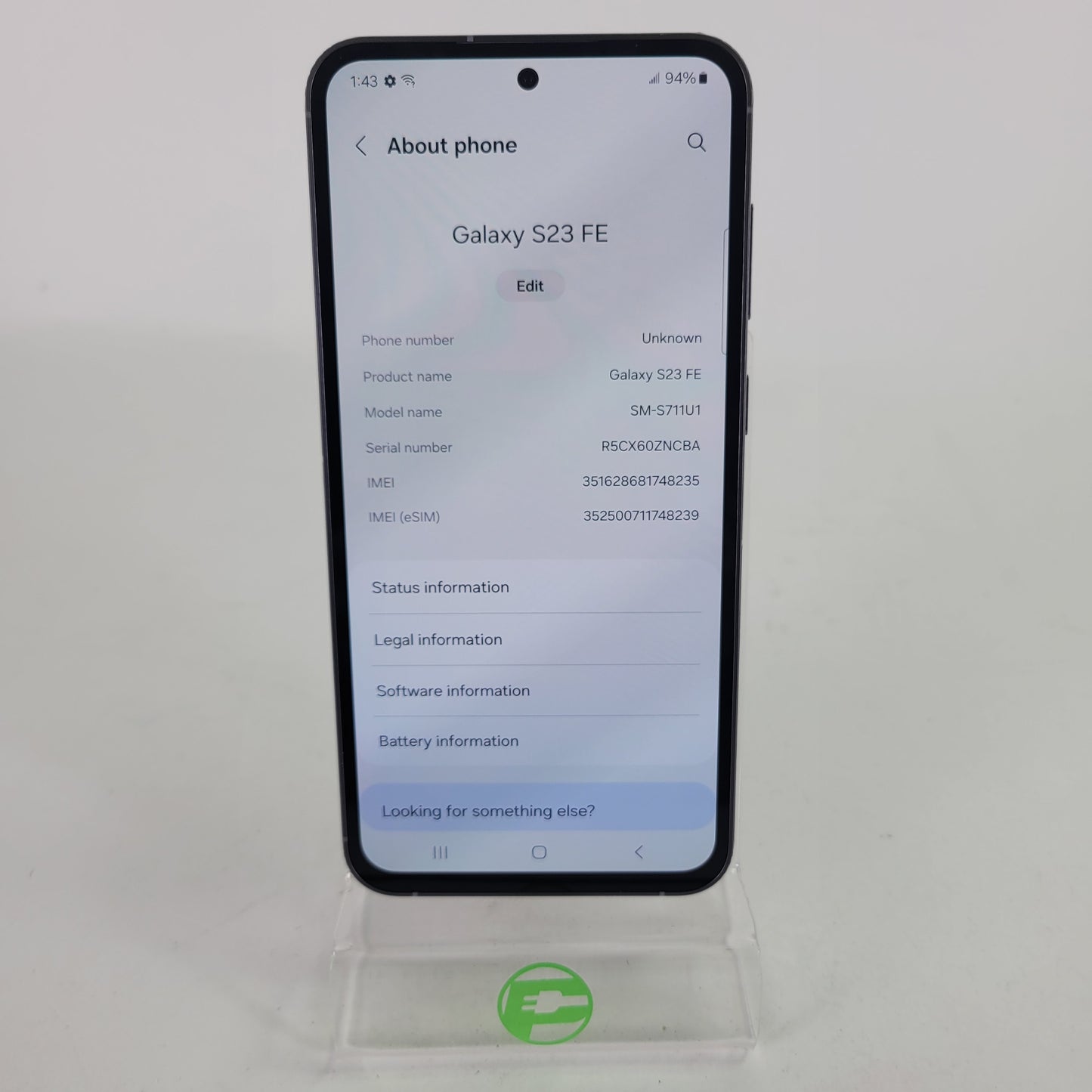 Unlocked Samsung Galaxy S23 FE 8GB RAM 128GB SM-S711U1 Graphite