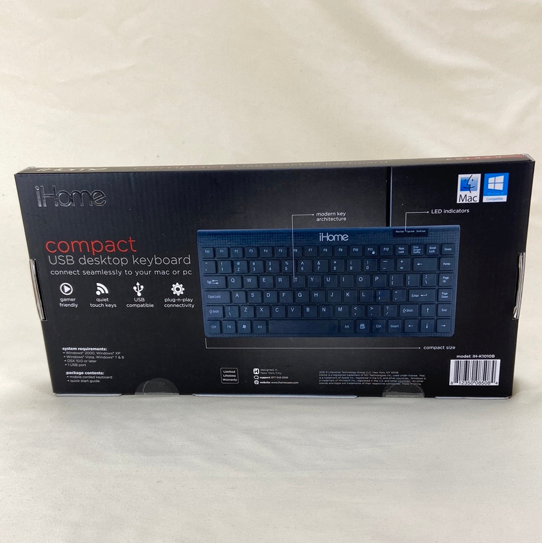 New iHome IH-K110B USB Desktop Keyboard