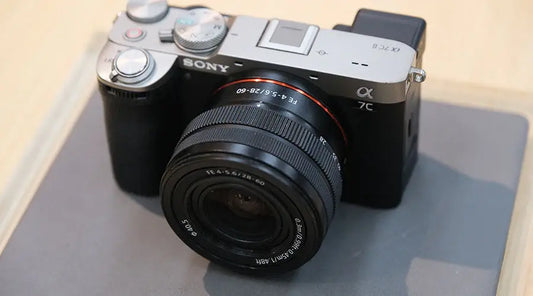 Mirrorless digital camera displayed for resale evaluation at PayMore Doraville