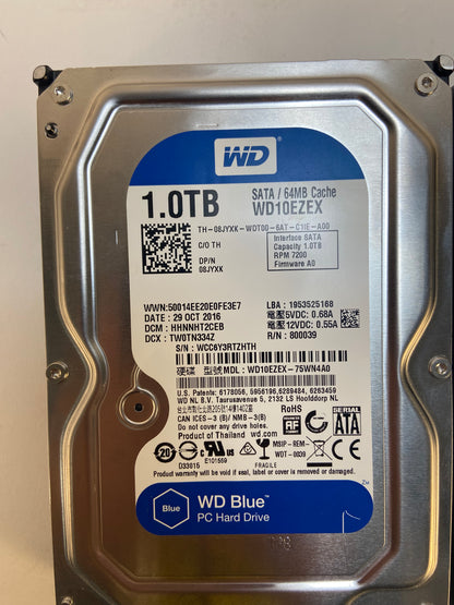 2 Western Digital 3.5" WD Blue  1TB SATA HDD WD10EZEX + 1 TOSHIBA  1TB MQ04ABF100 SATA 2.5" HDD