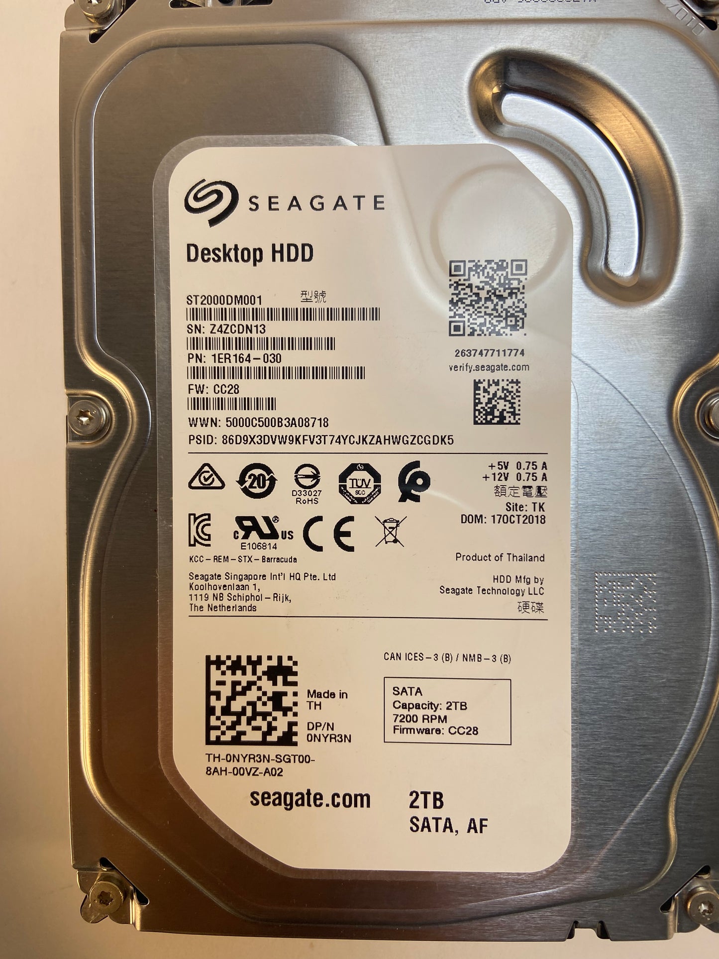 Western Digital, Seagate and Toshiba 3.5" and 2.5"  1TB, 2TB SATA HDD