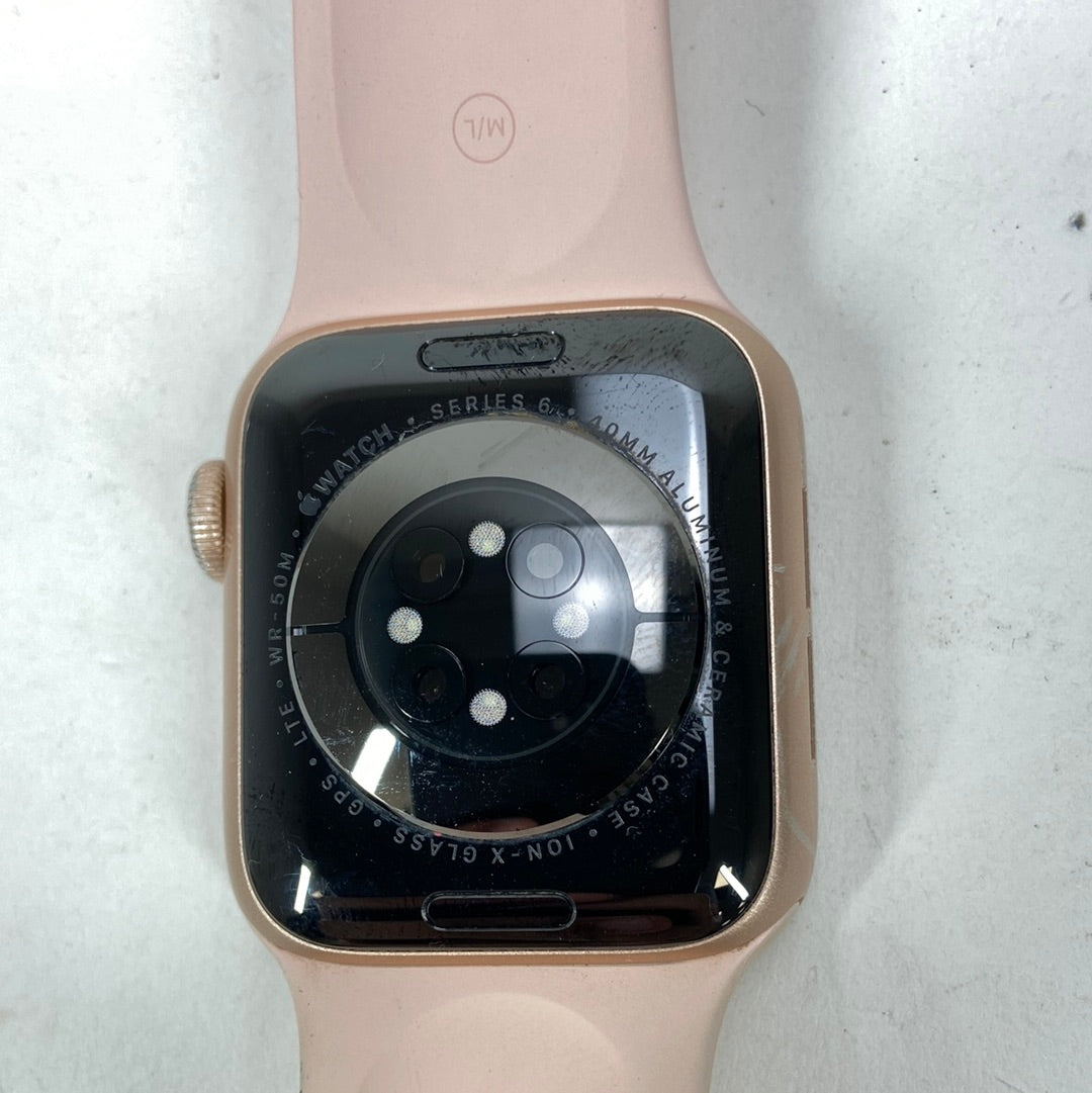 Broken Unlocked Apple Watch Series 6 40MM Gold Aluminum A2293