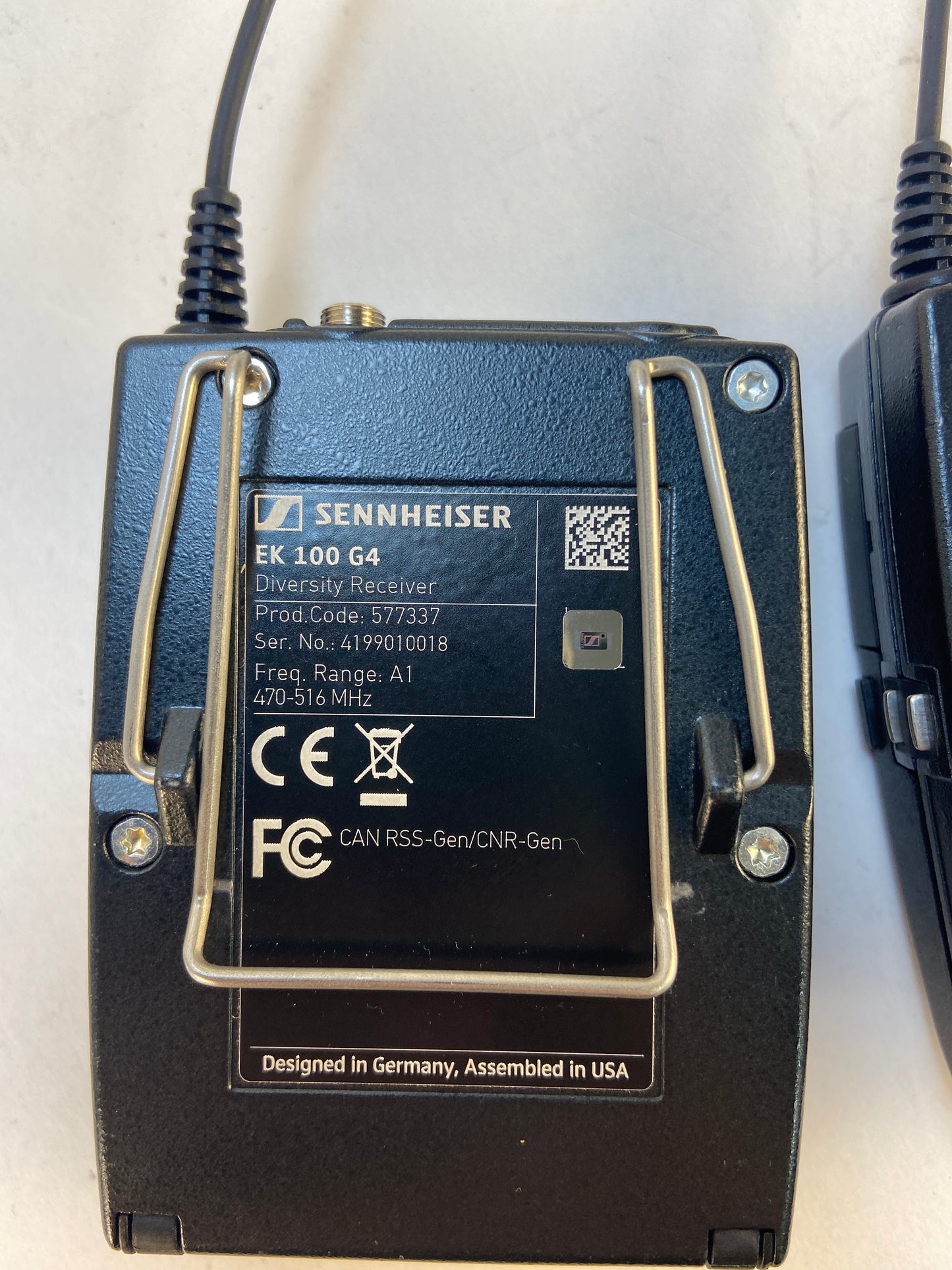 Sennheiser SK-100 G4  516-558 mhz Diversity Reciever + Bodypack Transmitter 576487