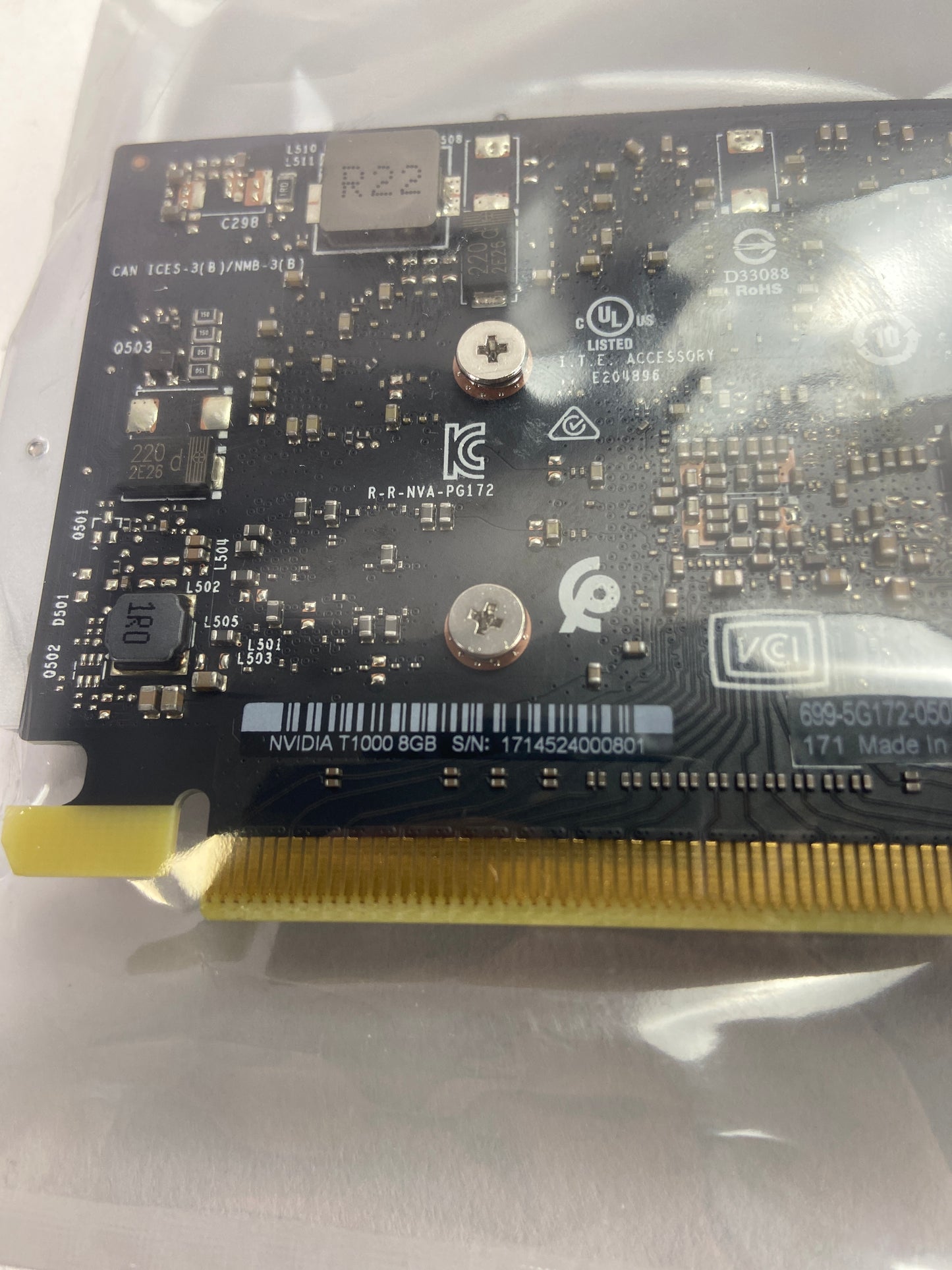 New NVIDIA T1000 8GB GDDR6 Graphics Card VN-0D408X-FCBBA-4BL-01Z3-A01