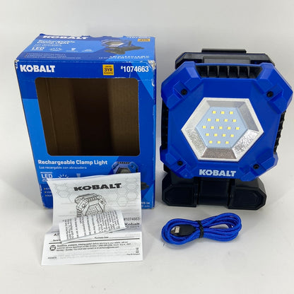 Open Box Kobalt 1500 Lumen Rechargeable Clamp Light #1074663