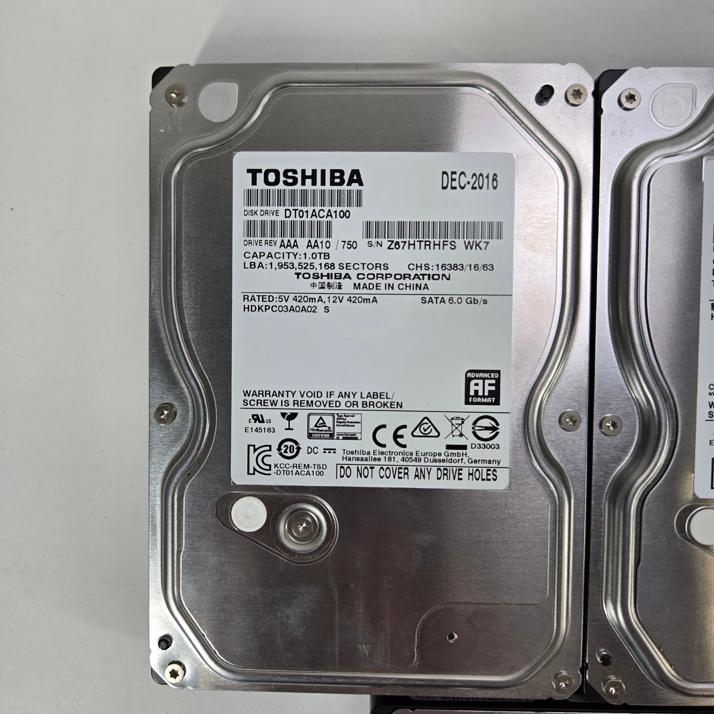 Seagate / Toshiba Lot of 7 1TB 3.5" 7200RPM Hard Drives TESTED WORKING