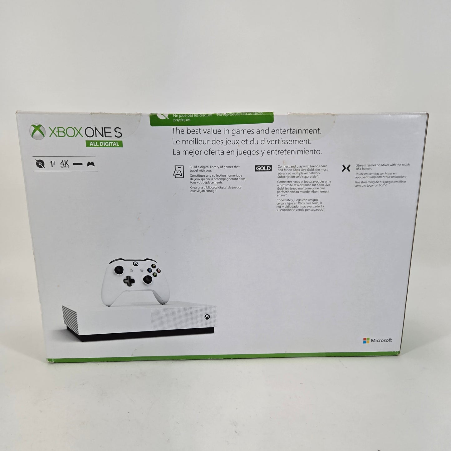 Microsoft Xbox One S All-Digital Edition 1TB Console Gaming System White 1681