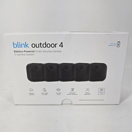 New Blink Outdoor 4 (4th Gen) Wireless 5 Camera Home Security System B0B1N4LM4J