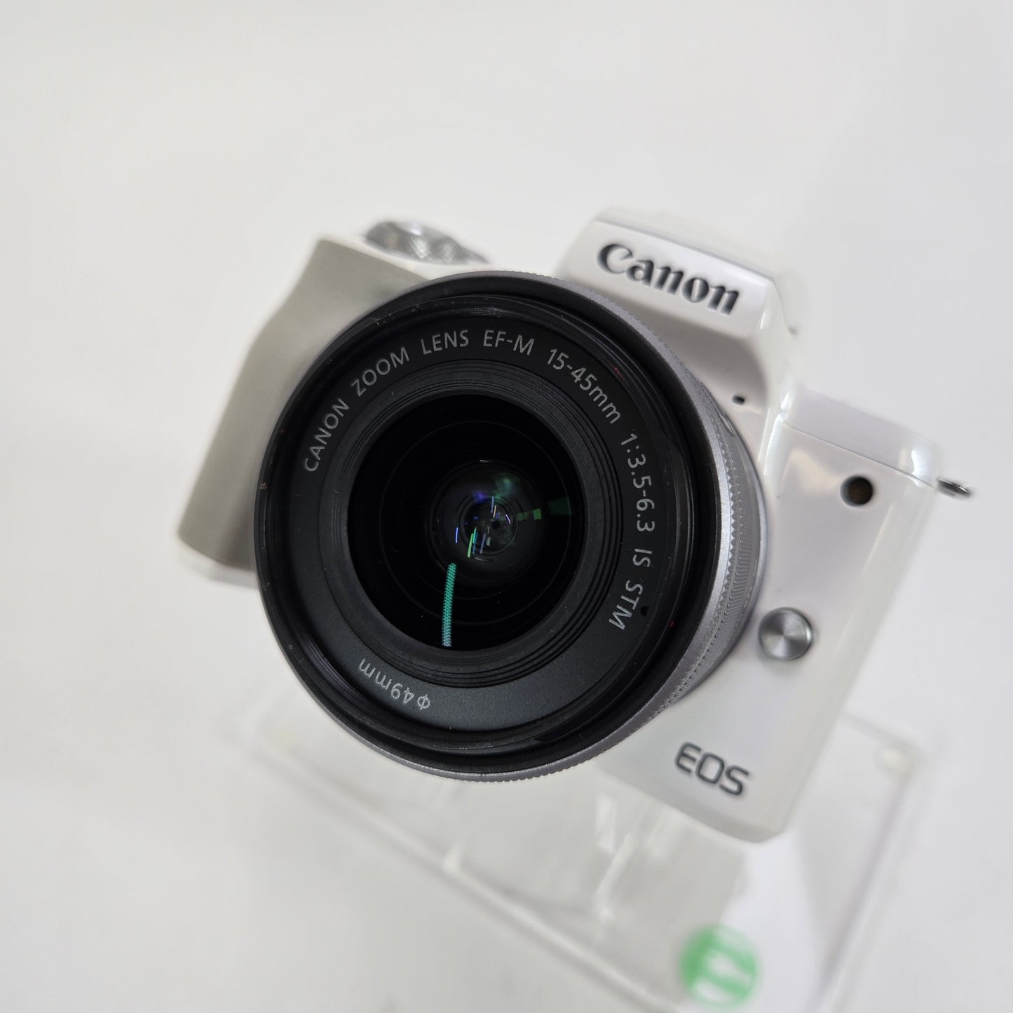 Canon EOS M50 24.1MP White Mirrorless Digital Camera & Canon EF-M 15-45mm Lens