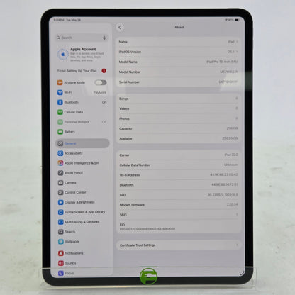 Unlocked Apple iPad Pro 13" M5 256GB Space Black ME7W4LL/A