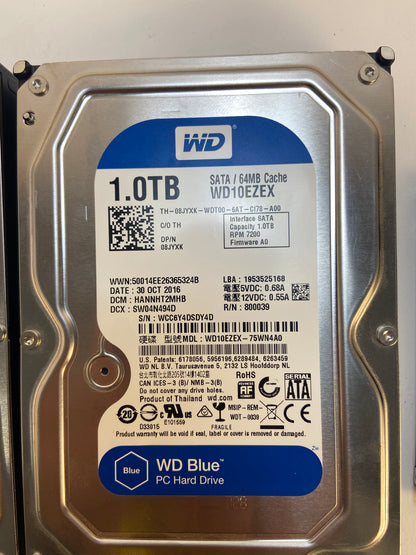 2 Western Digital 3.5" WD Blue  1TB SATA HDD WD10EZEX + 1 TOSHIBA  1TB MQ04ABF100 SATA 2.5" HDD