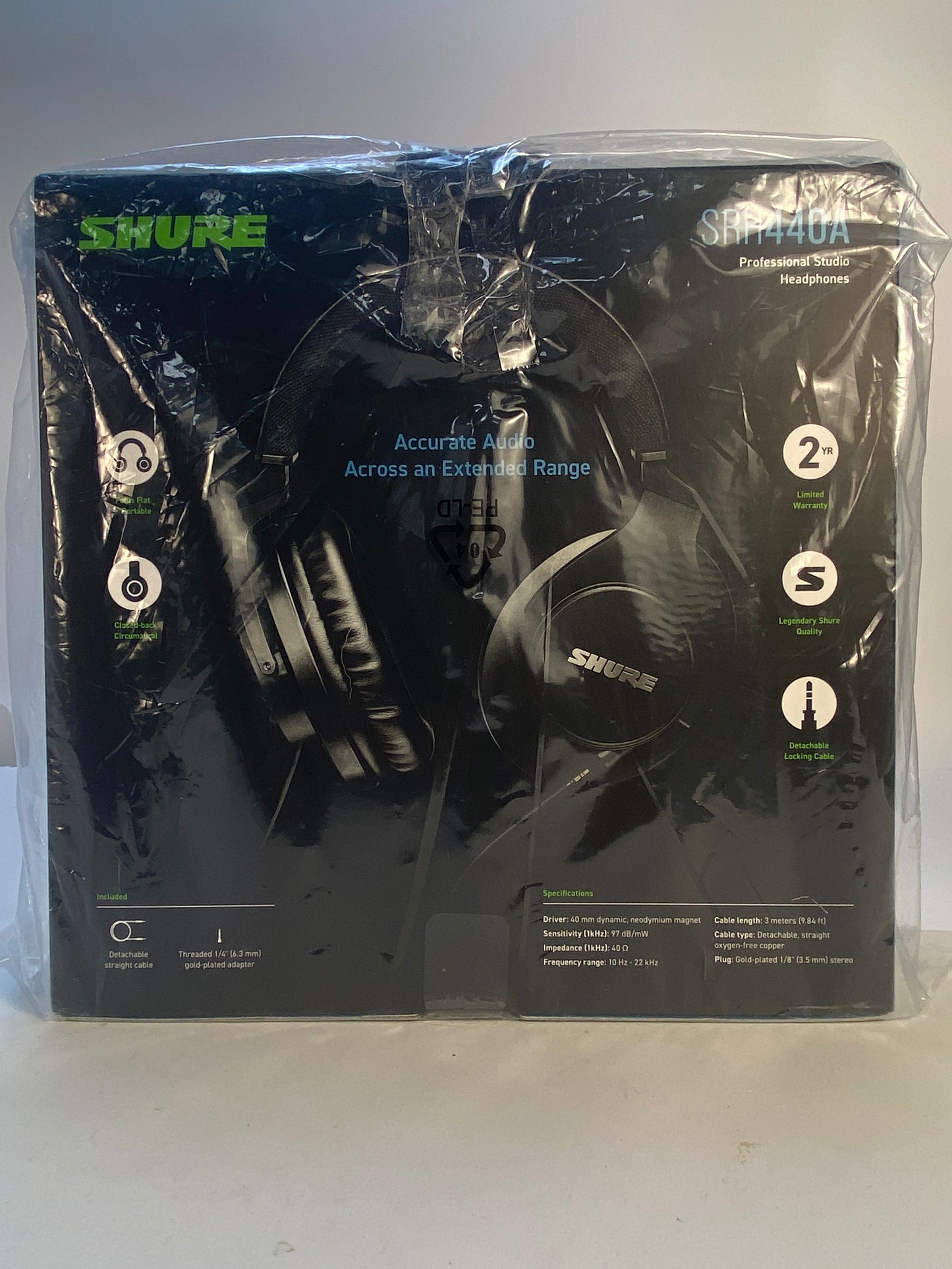 New Shure SRH440A Professional Studio Headphone Black