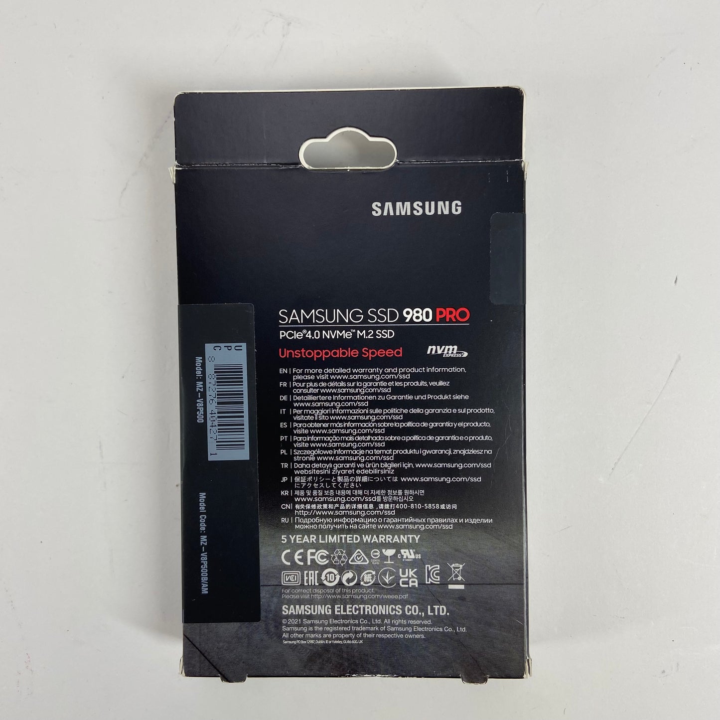 New Samsung 2280mm 980 Pro 500GB NVMe M.2 SSD MZ-V8P500 Brand New