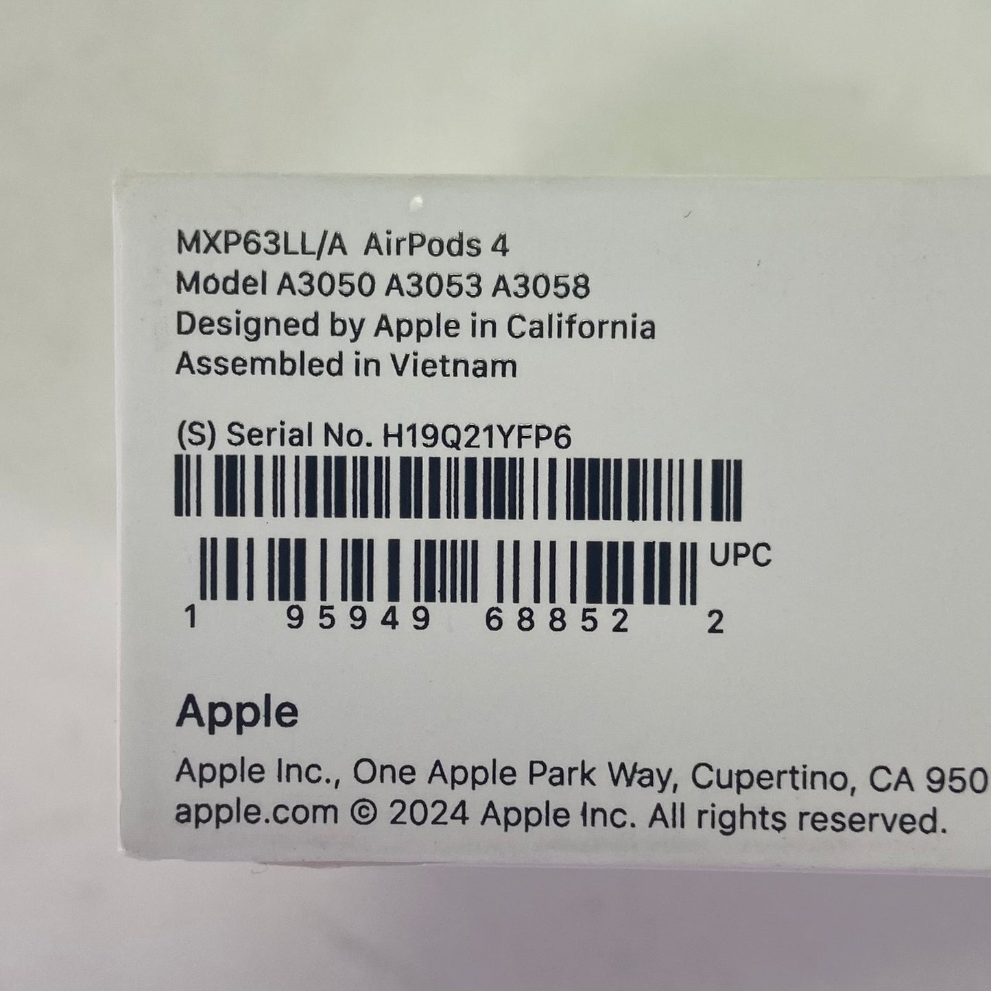 Apple AirPods 4 Complete H19Q21YFP6