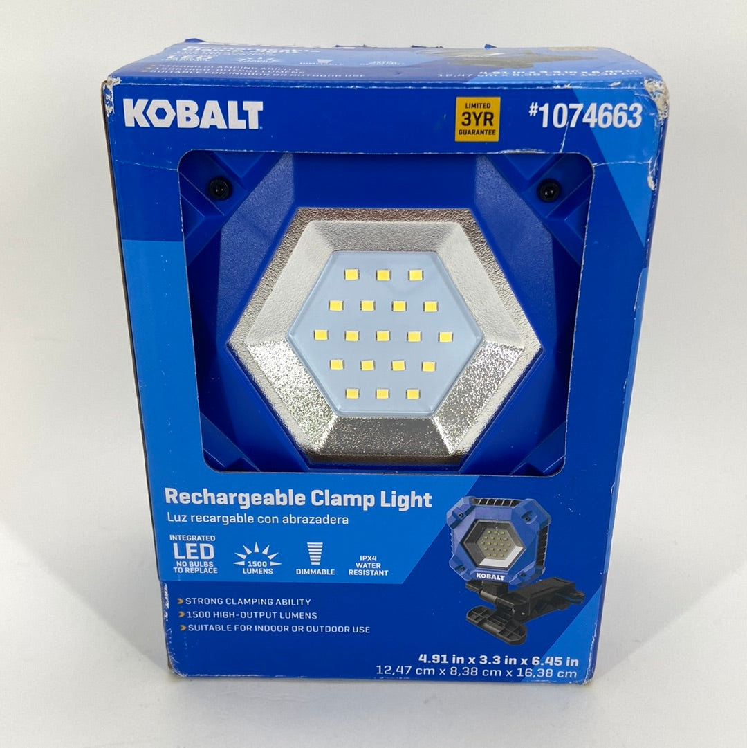 Open Box Kobalt 1500 Lumen Rechargeable Clamp Light #1074663