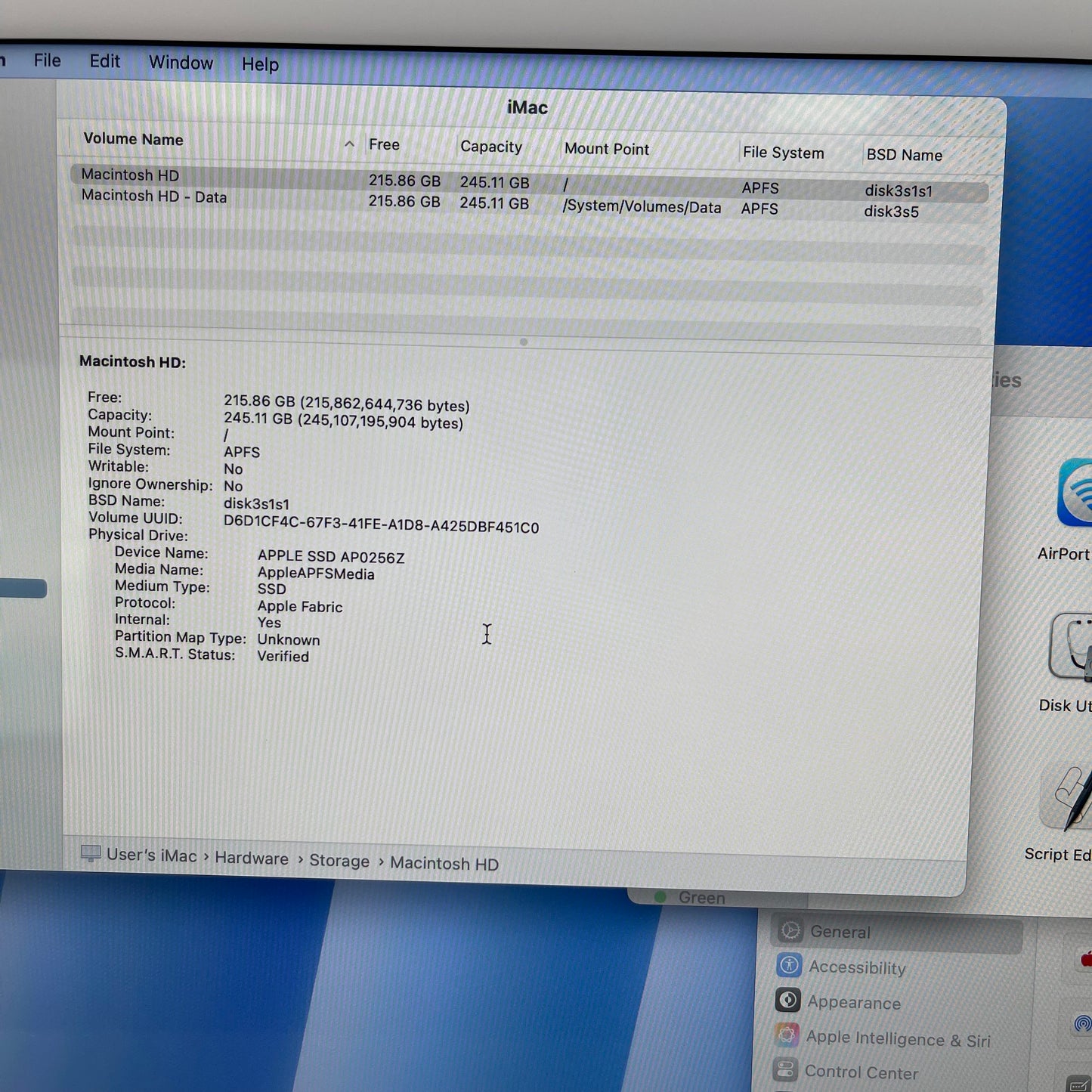 2024 Apple iMac 24" M4 16GB RAM 256GB SSD Blue MWUF3LL/A [Very Good]