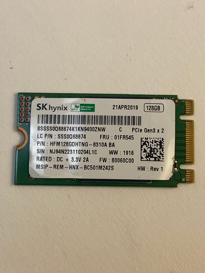 Lot of 2 Samsung and SK Hynix  M.2 128GB NVMe SSD