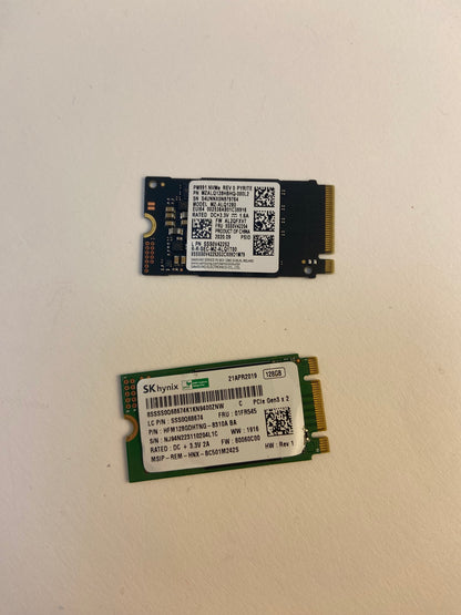 Lot of 2 Samsung and SK Hynix  M.2 128GB NVMe SSD