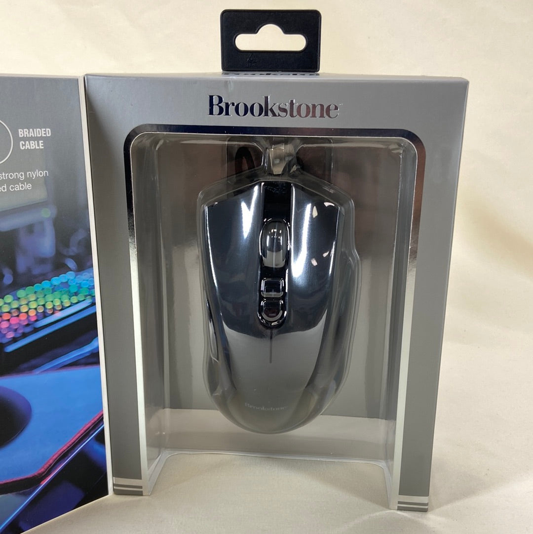 New Brookstone LED Gaming  Keyboard & Mouse with multicolored backlit keys , ,BRGK1102B.