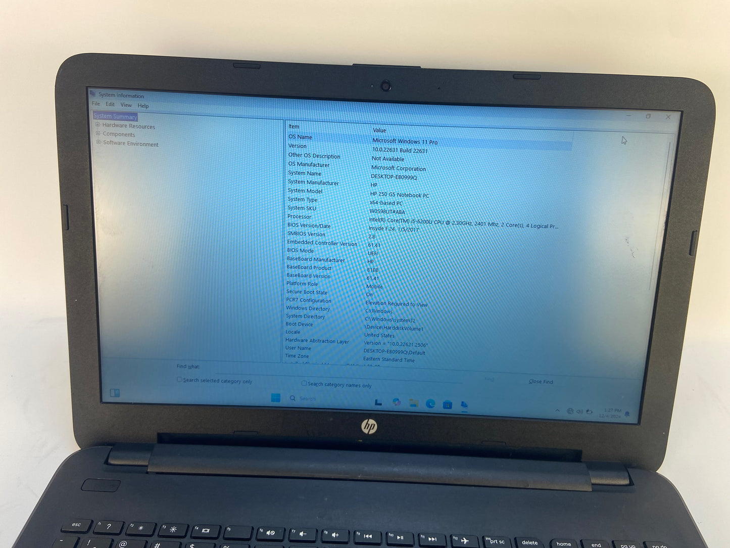 HP 250 G5 W0S98UT 15.6" i5-6200U 2.4GHz 4GB RAM 500GB HDD