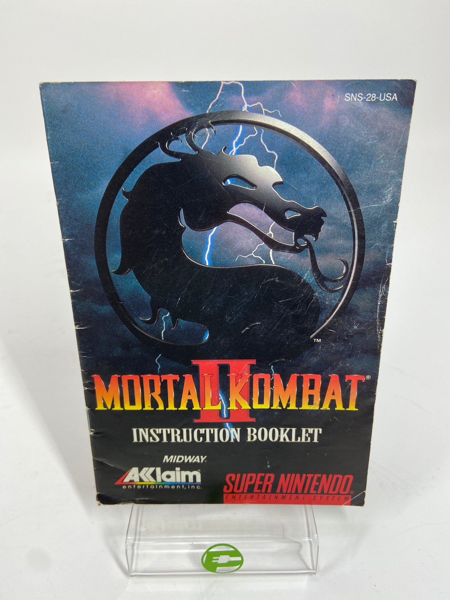 Mortal Kombat II  (Super Nintendo SNES,  1993)  With Manual