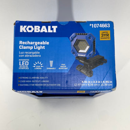 Open Box Kobalt 1500 Lumen Rechargeable Clamp Light #1074663