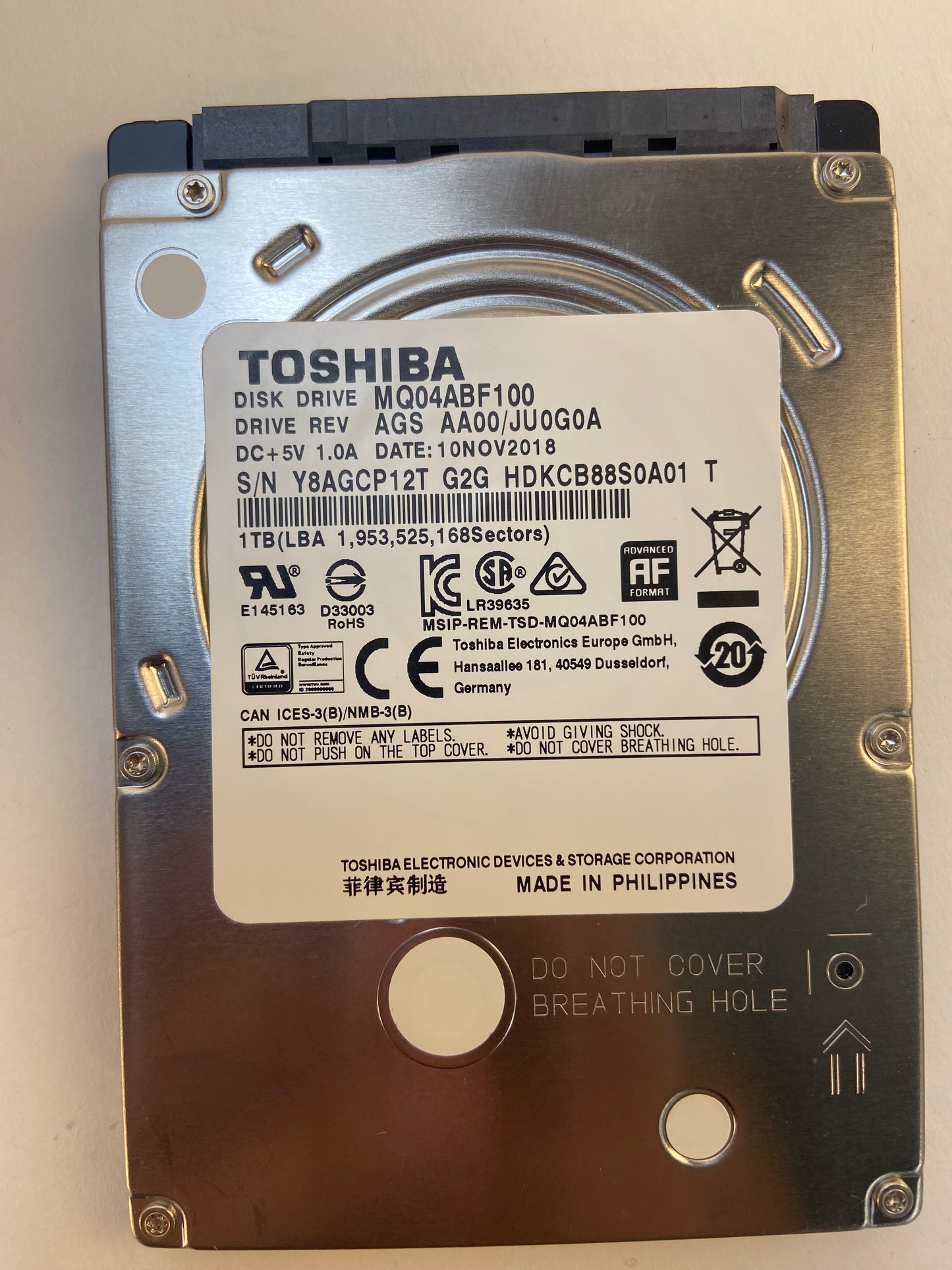 Western Digital, Seagate and Toshiba 3.5" and 2.5"  1TB, 2TB SATA HDD