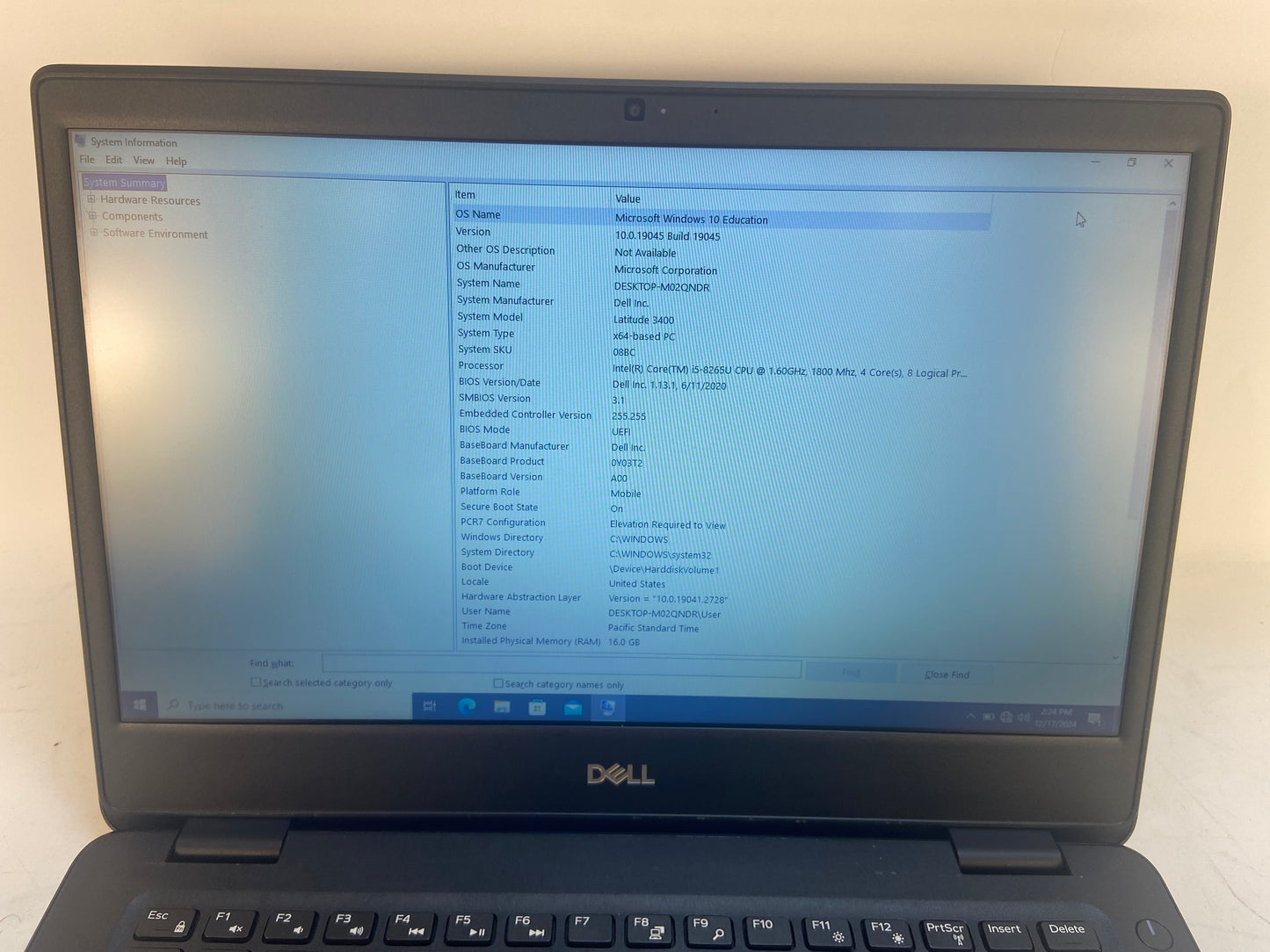 Dell Latitude 3400 P111G 14" i5-8265U 1.6GHz 16GB RAM 256GB SSD