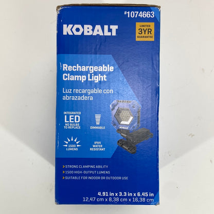 Open Box Kobalt 1500 Lumen Rechargeable Clamp Light #1074663