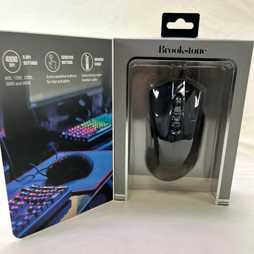 New Brookstone Corded Gaming Mouse BRGM1000B