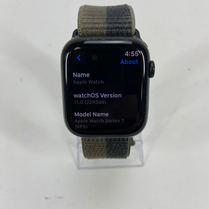 GPS Only Apple Watch Series 7 45MM Aluminum & Ceramic MKNQ3LL/A