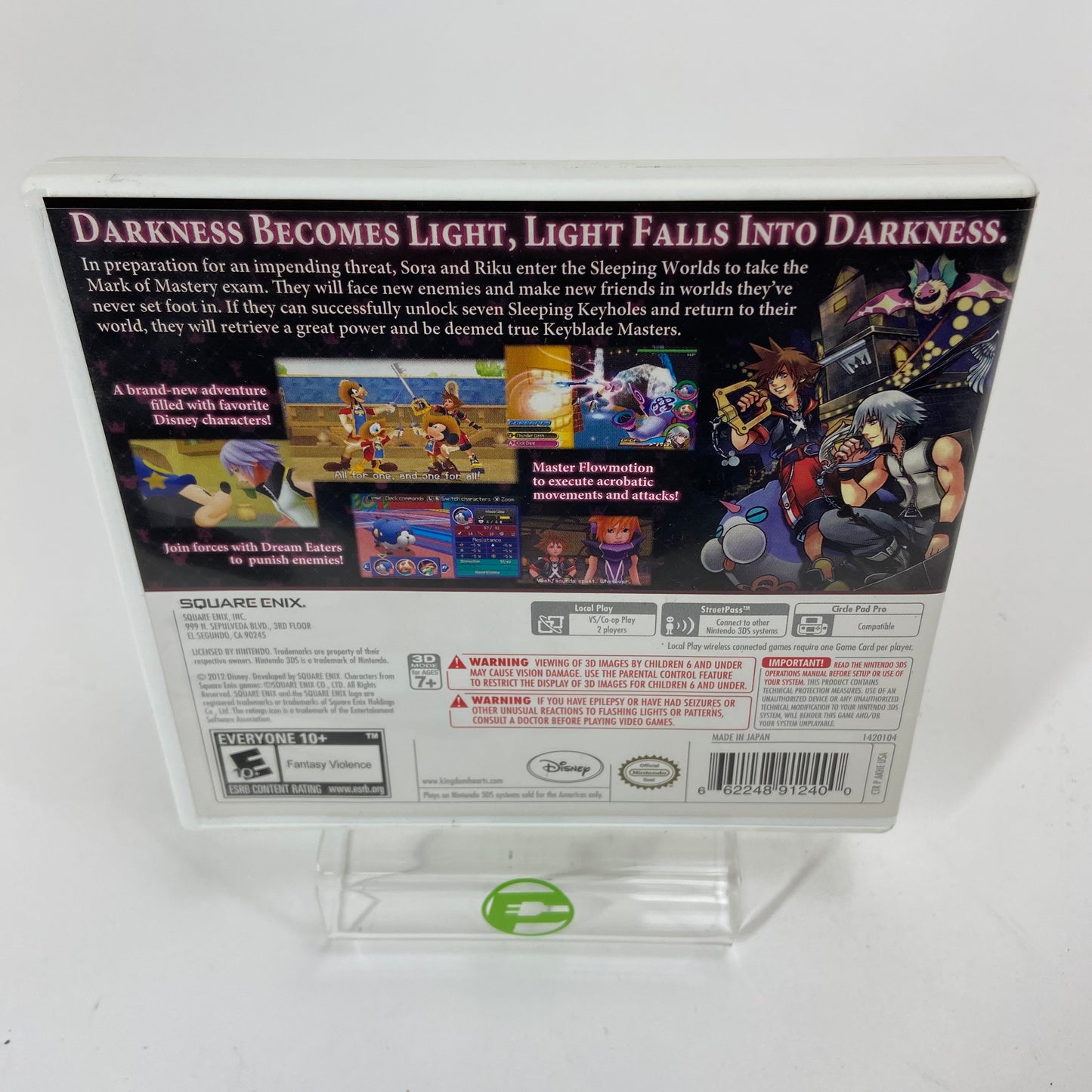 Kingdom Hearts 3D Dream Drop Distance  (Nintendo 3DS,  2012)