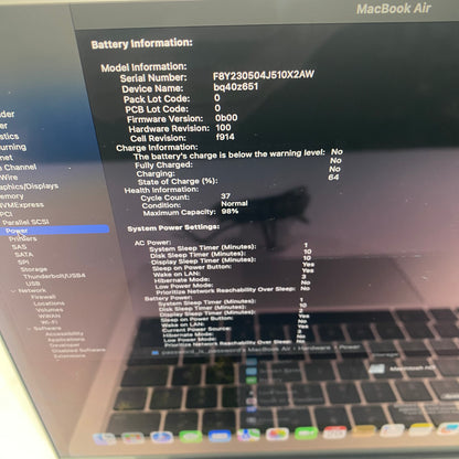 2022 Apple MacBook Air 13.6" M2 3.5GHz 8GB RAM 512GB SSD Space Gray A2681