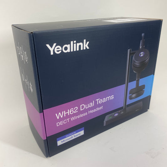New Yealink WH62 Dual Teams DECT Wireless Headset Headphones Black WHB620