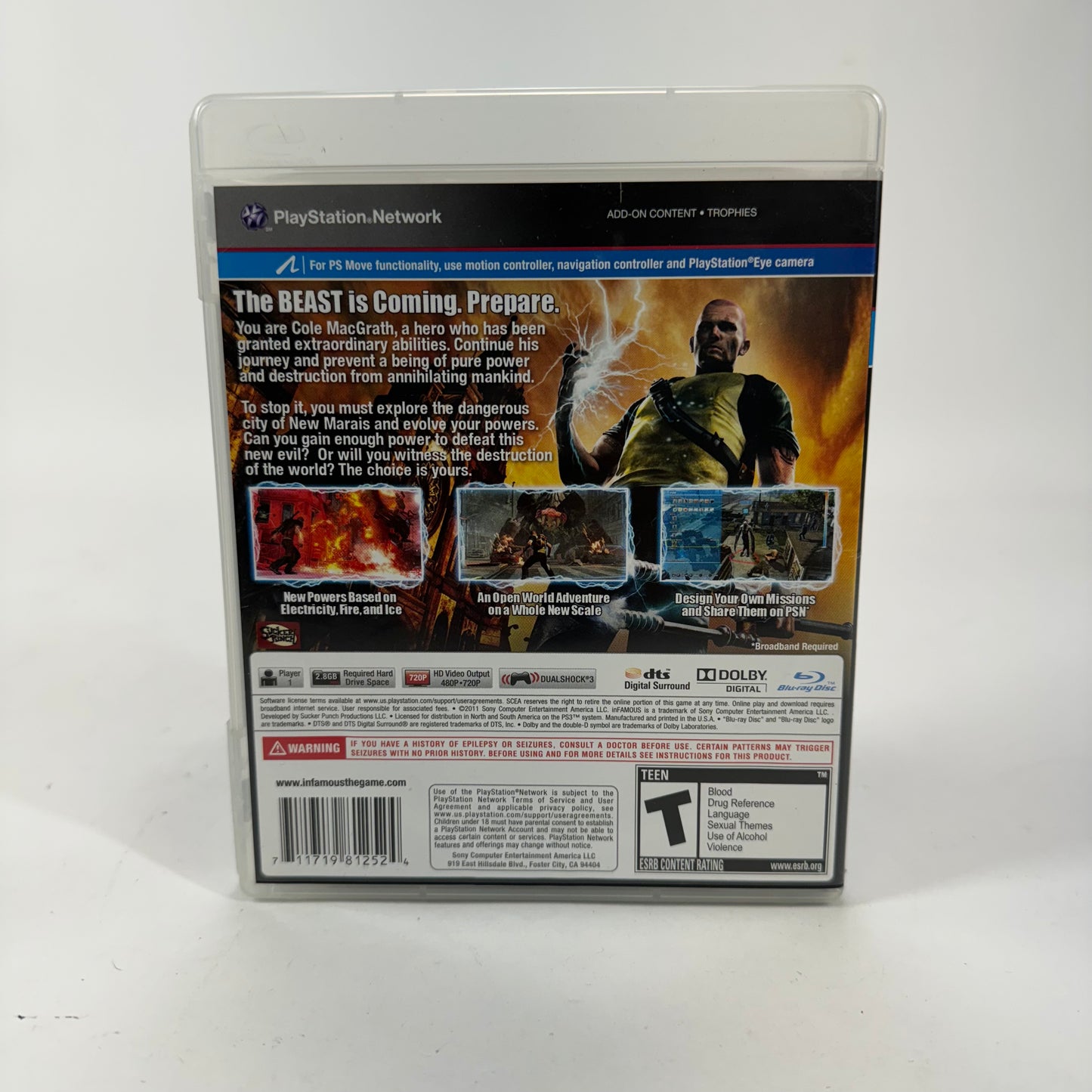 Infamous 2 (Sony PlayStation 4 PS4,  2011)