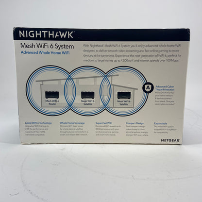 Open Box NETGEAR Nighthawk Tri Band AX3000 Advanced Whole Home WiFi 6 System