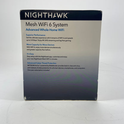 Open Box NETGEAR Nighthawk Tri Band AX3000 Advanced Whole Home WiFi 6 System