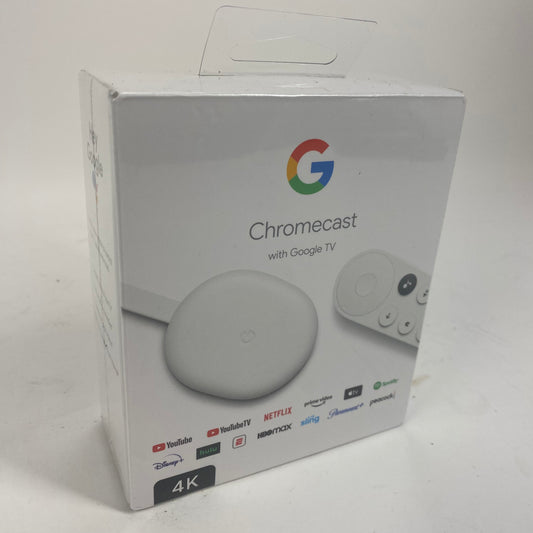 New Google Chromecast With Google TV 4K Snow GA01919-US Streaming Device