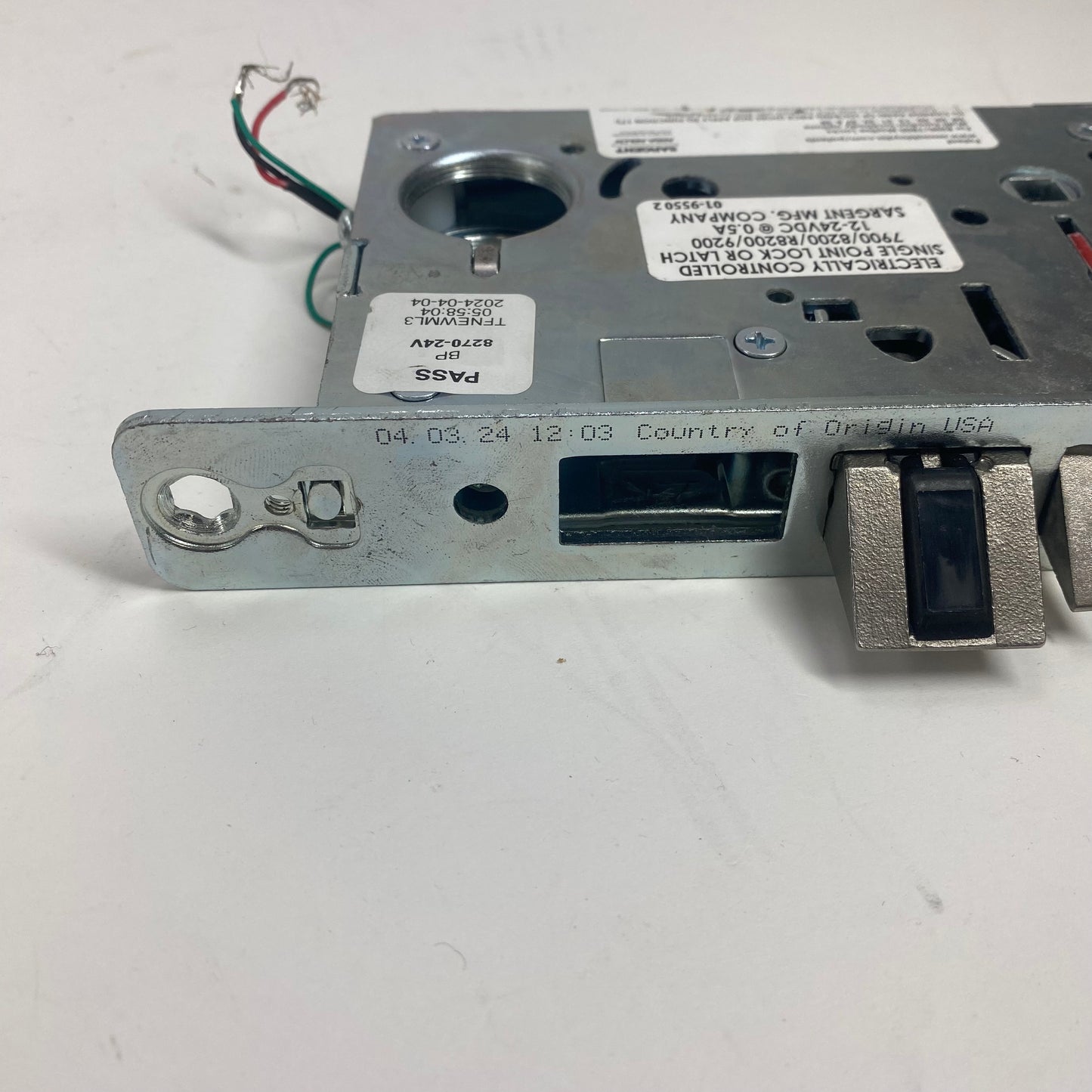 Broken Sargent Assa Abloy Elec Lock Body FS 24V SNG CYL 8270-24V 10