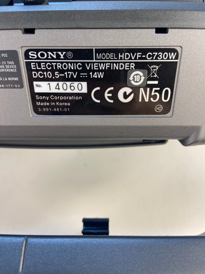 Sony HDVF-C730W 6.5" HD Color Studio Viewfinder Hood and Pelican Case