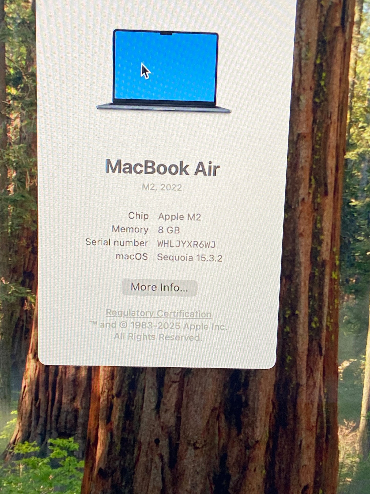 2022 Apple MacBook Air 13.6" M2 8C GPU 3.5GHz 8GB RAM 256GB SSD A2681