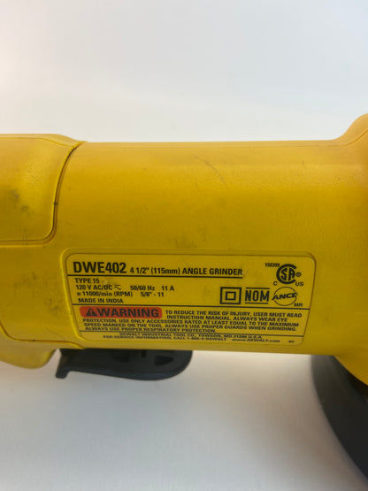 DeWalt DWE402 4-1/2 in. (115mm) Small Angle Grinder No Handle