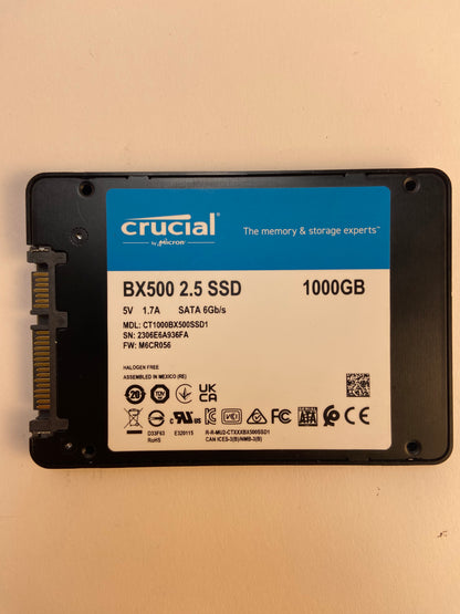 Crucial 2.5" CT1000BX500SSD1 1TB SATA 2.5" SSD