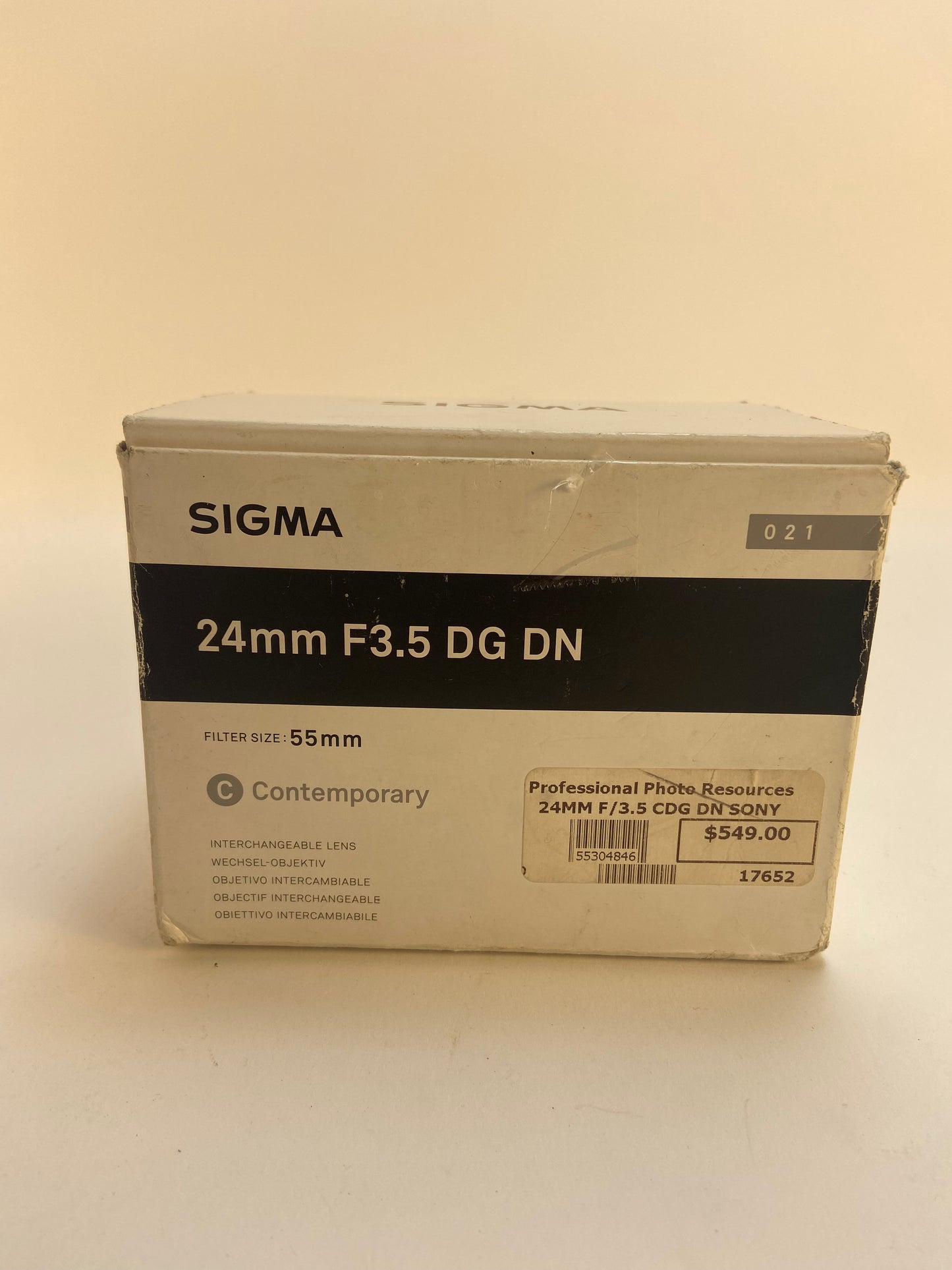 Sigma Contemporary Lens 24mm f/3.5 For Sony E-Mount