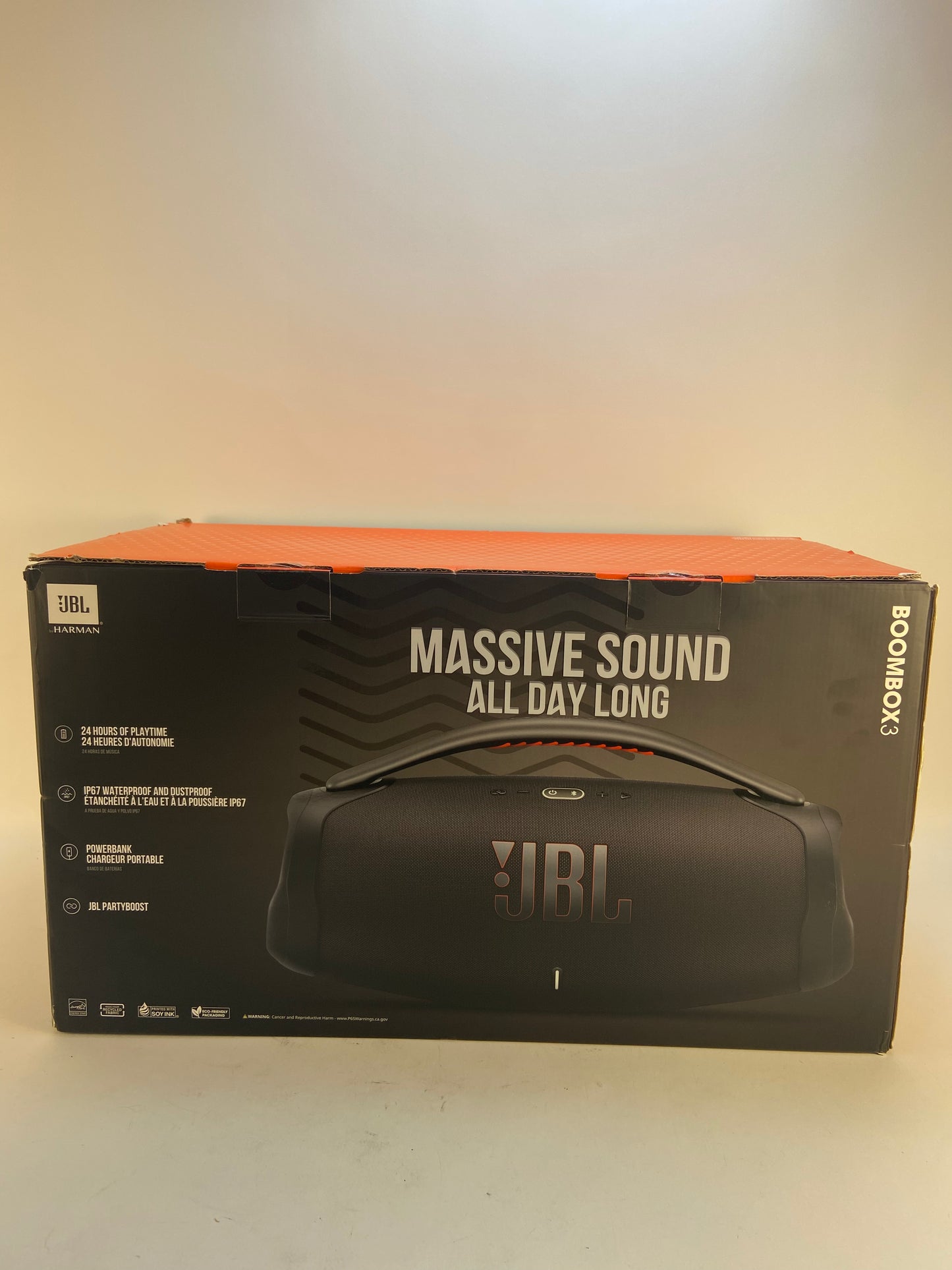 New JBL Boombox 3 Portable Waterproof Bluetooth Speaker Black JBLBOOMBOX3BLKAM