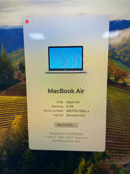 2020 Apple MacBook Air 13.3" M1 3.2GHz 8GB RAM 256GB SSD Space Gray A2337