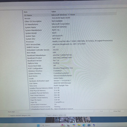 NZXT PC Core Ultra 7 265KF 3.90GHz 32GB RAM 2TB SSD Gigabyte GeForce RTX 5080