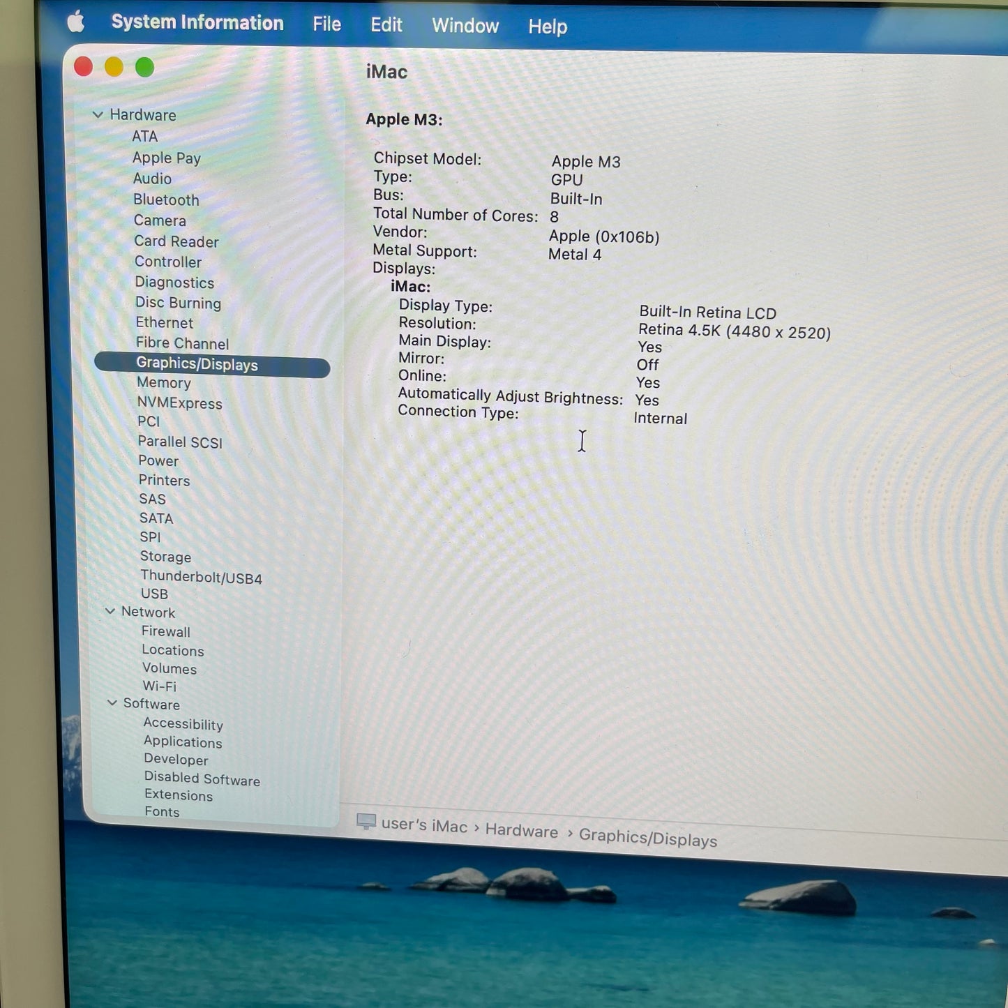 2023 Apple iMac 24" M3 8 Core 4.0GHz 8GB RAM 256GB SSD Blue MQRC3LL/A
