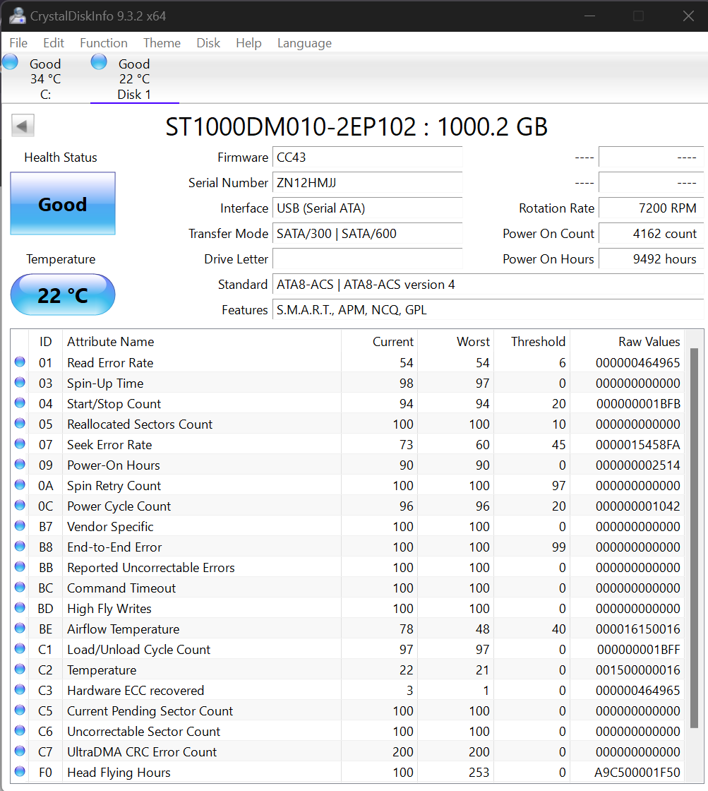 Seagate / Toshiba Lot of 7 1TB 3.5" 7200RPM Hard Drives TESTED WORKING