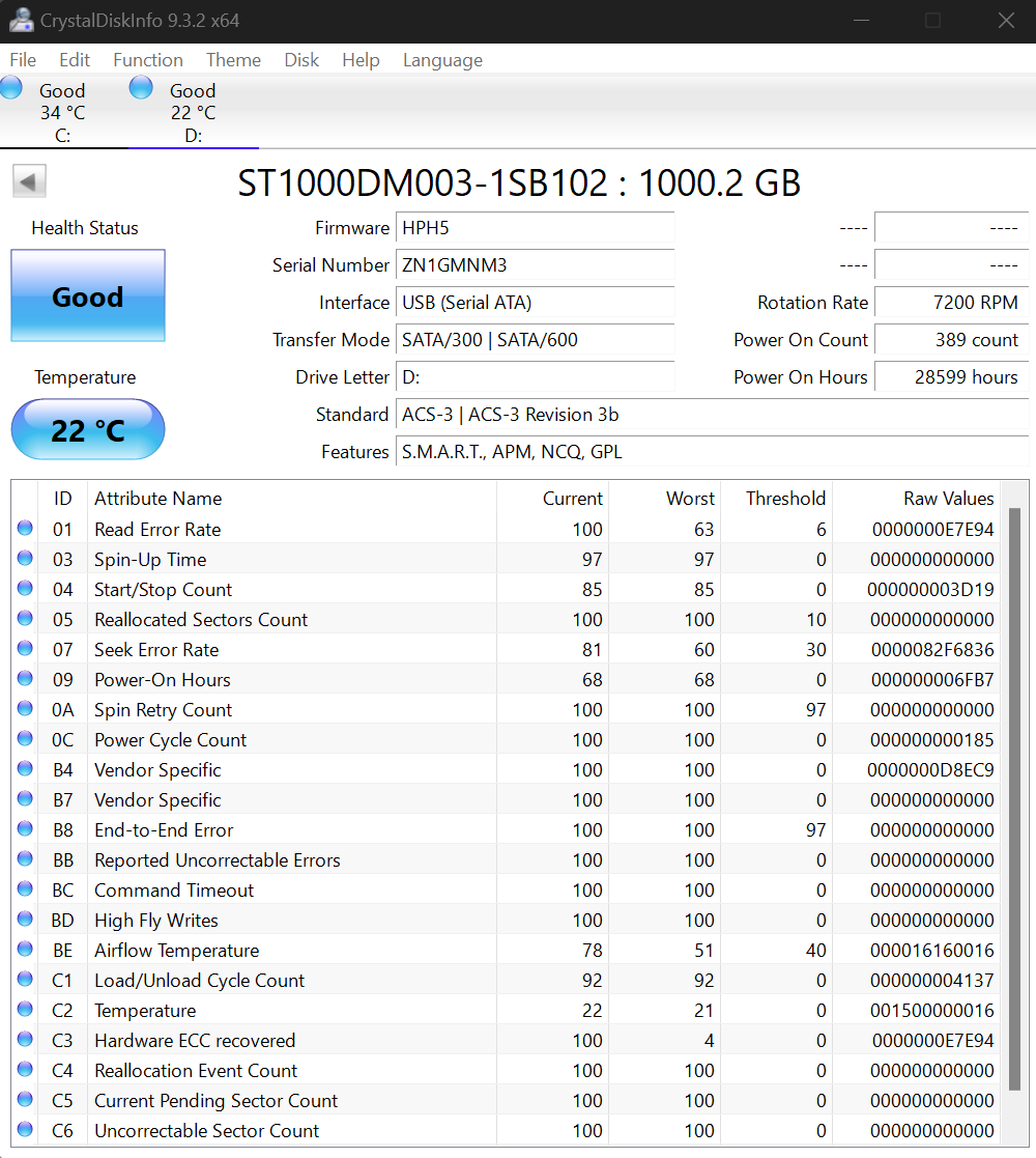 Seagate / Toshiba Lot of 7 1TB 3.5" 7200RPM Hard Drives TESTED WORKING